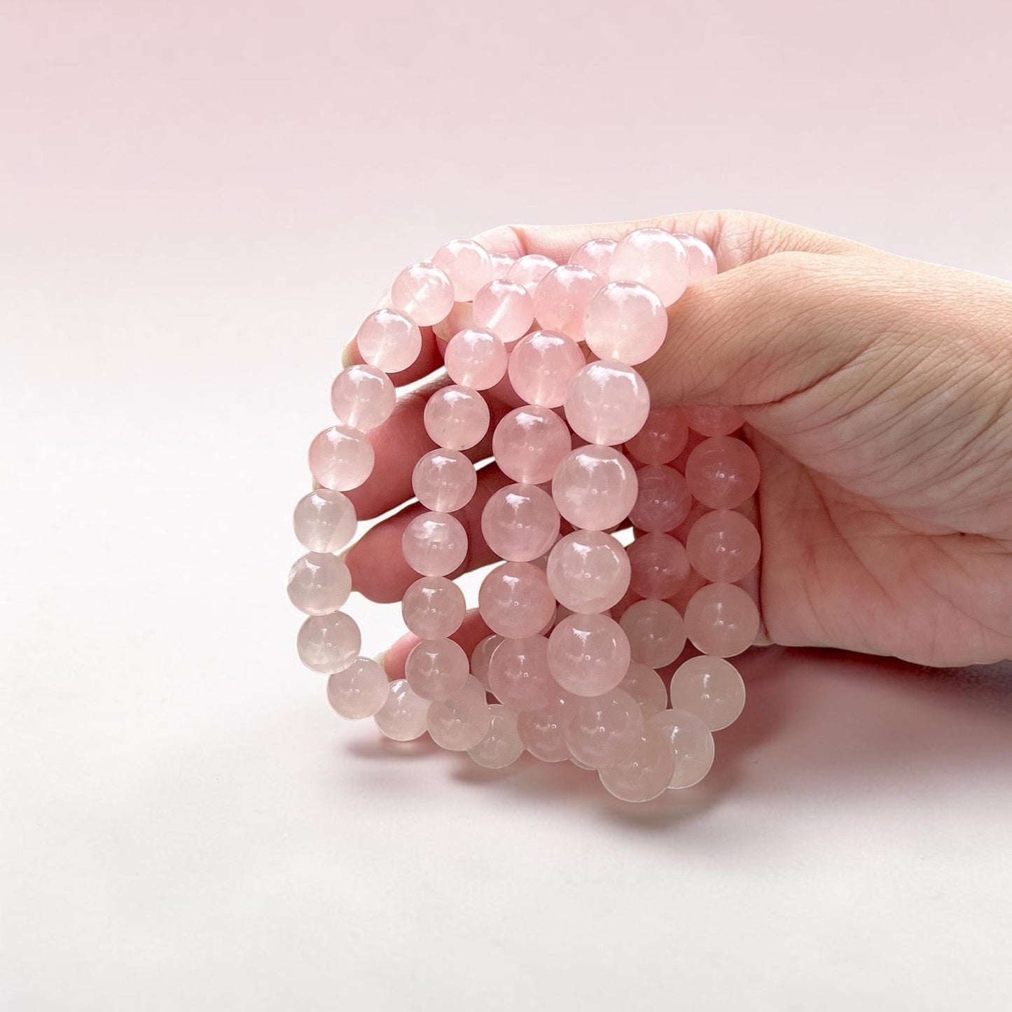 Rose Quartz beaded bracelet, high quality Madagascar rose Quartz bracelet, infinity gemstone beaded stretch bracelet