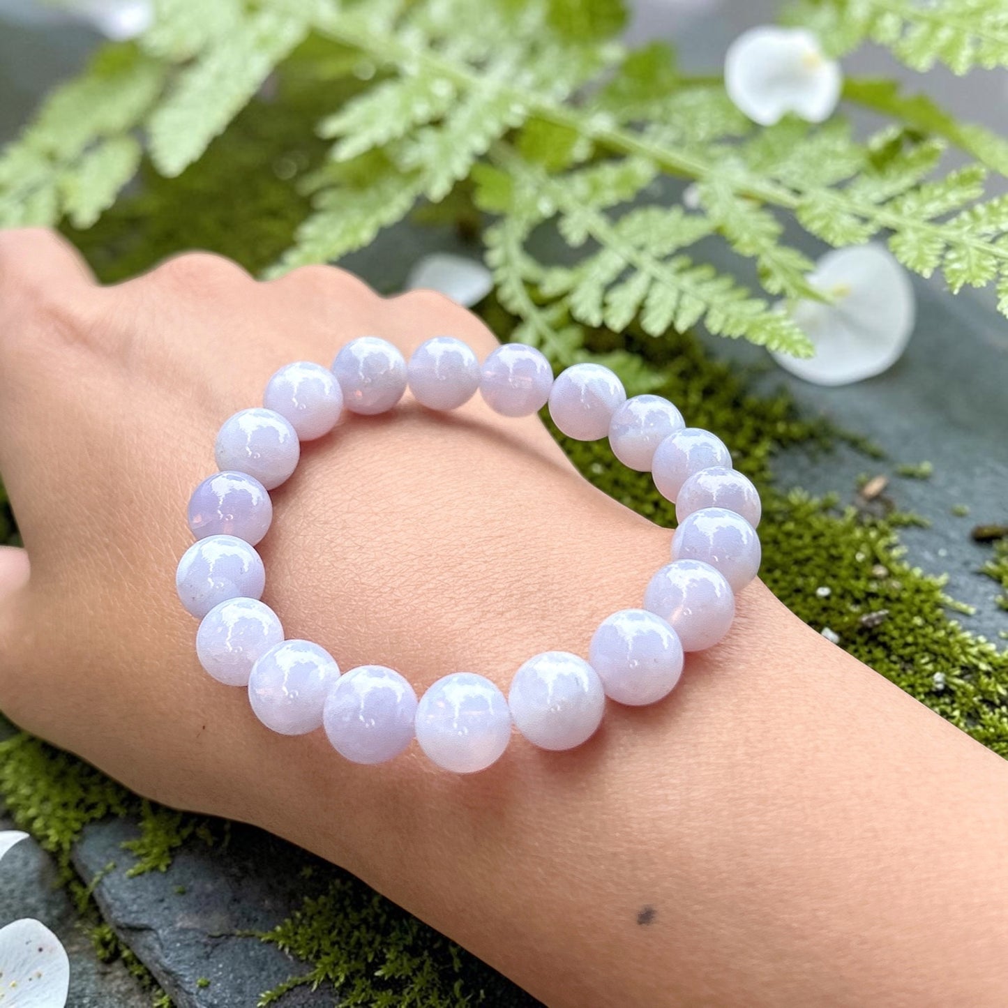 Lavender quartz beaded bracelet, high quality milky lavender quartz bracelet, infinity gemstone beaded stretch bracelet