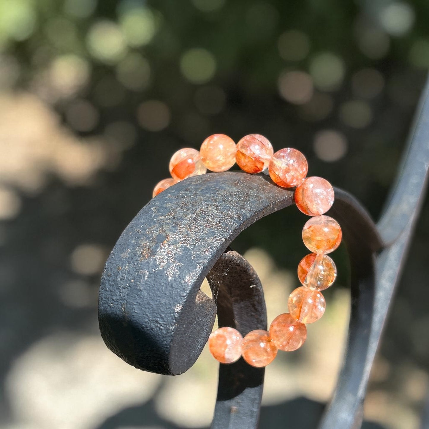 Fanta hematoid quartz bracelet, 13.5MM+ high quality hematoid lepidocrocite quartz beaded bracelet