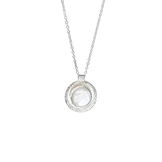 Pearl medallion necklace in sterling silver