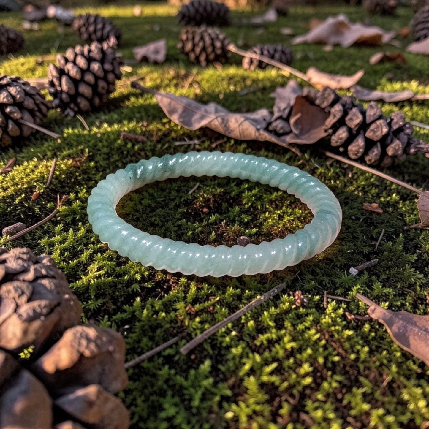 Myanmar jadeite woven oval bangle fits 53-55mm, translucent floating green Jade, Certified Grade A Jade, Burmese jadeite Jewelry 56.7x46x7mm