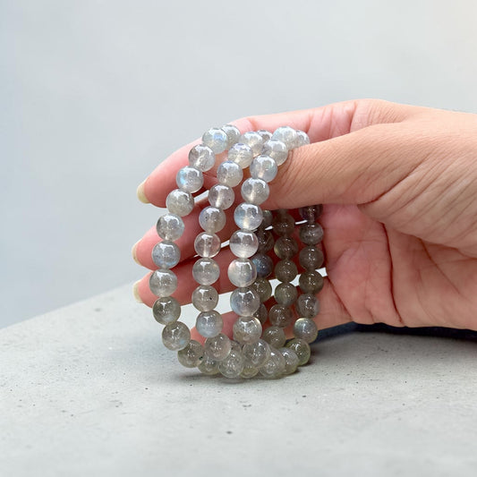 Labradorite beaded bracelet, rainbow flames labradorite bracelet, infinity gemstone beaded stretch bracelet