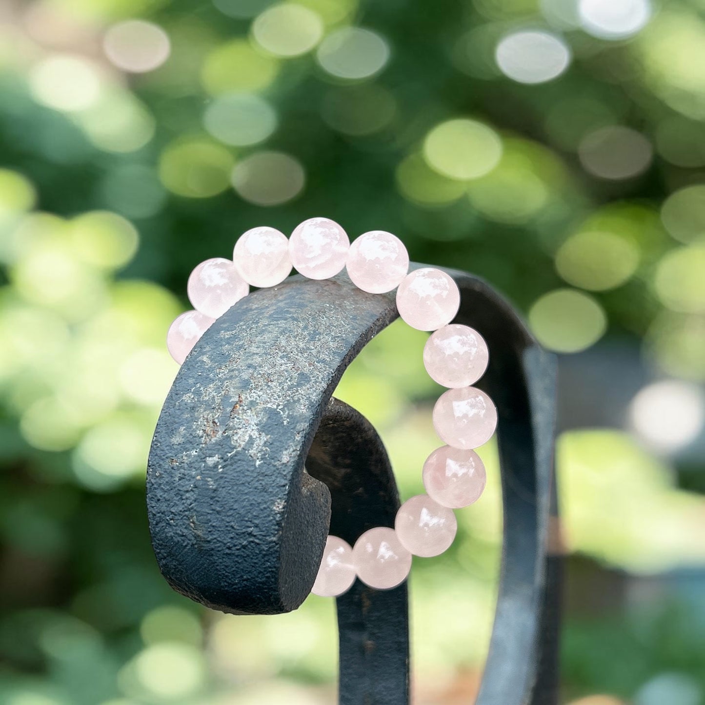 Rose Quartz beaded bracelet, high quality Madagascar rose Quartz bracelet, infinity gemstone beaded stretch bracelet