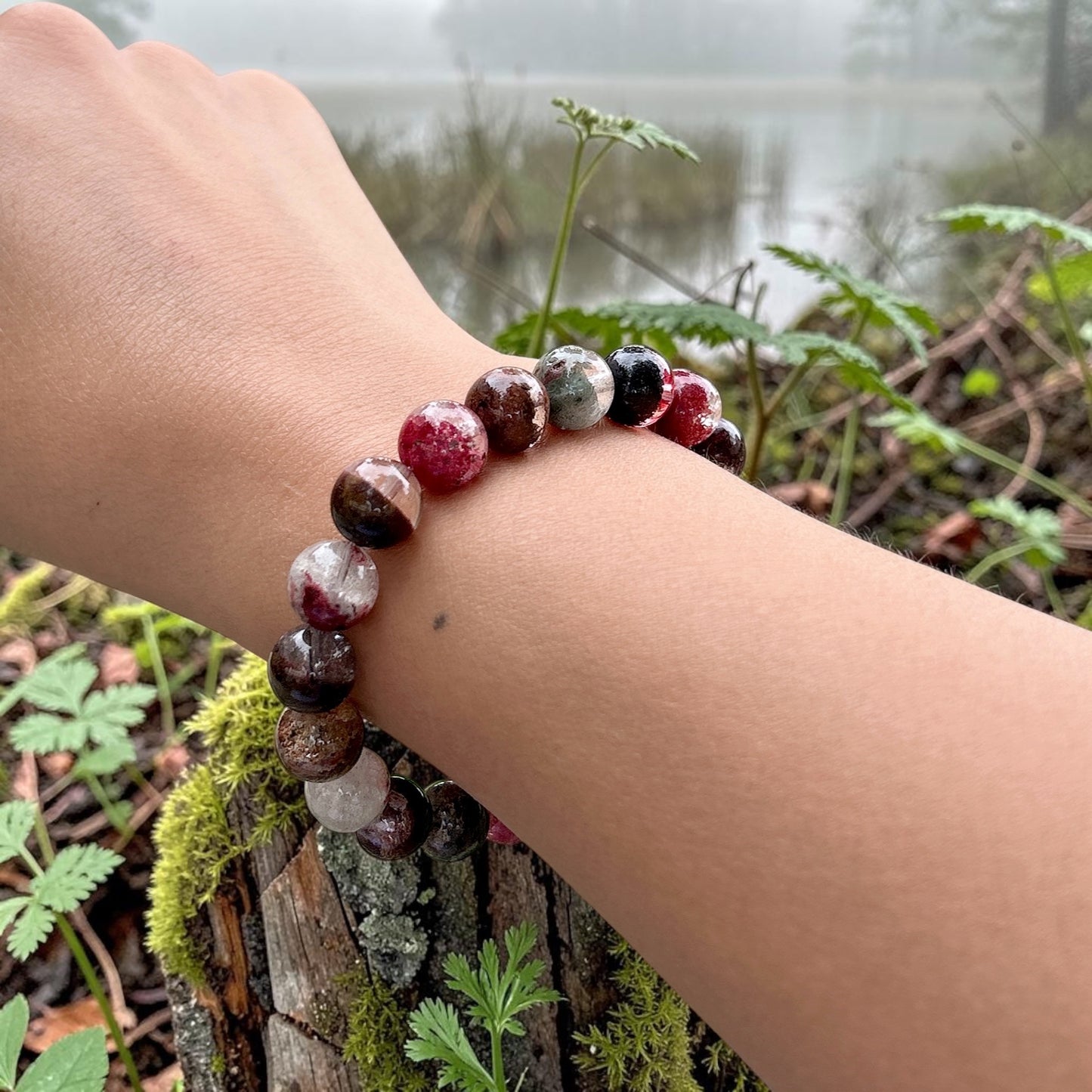 Floral Garden Phantom Quartz Bracelet, season phantom quartz, 10MM+ collector edition ice quality quartz, a natural work of art.